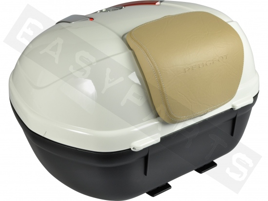 Top Case Kit 34L with Backrest Beige Peugeot Django Milky White (P7)